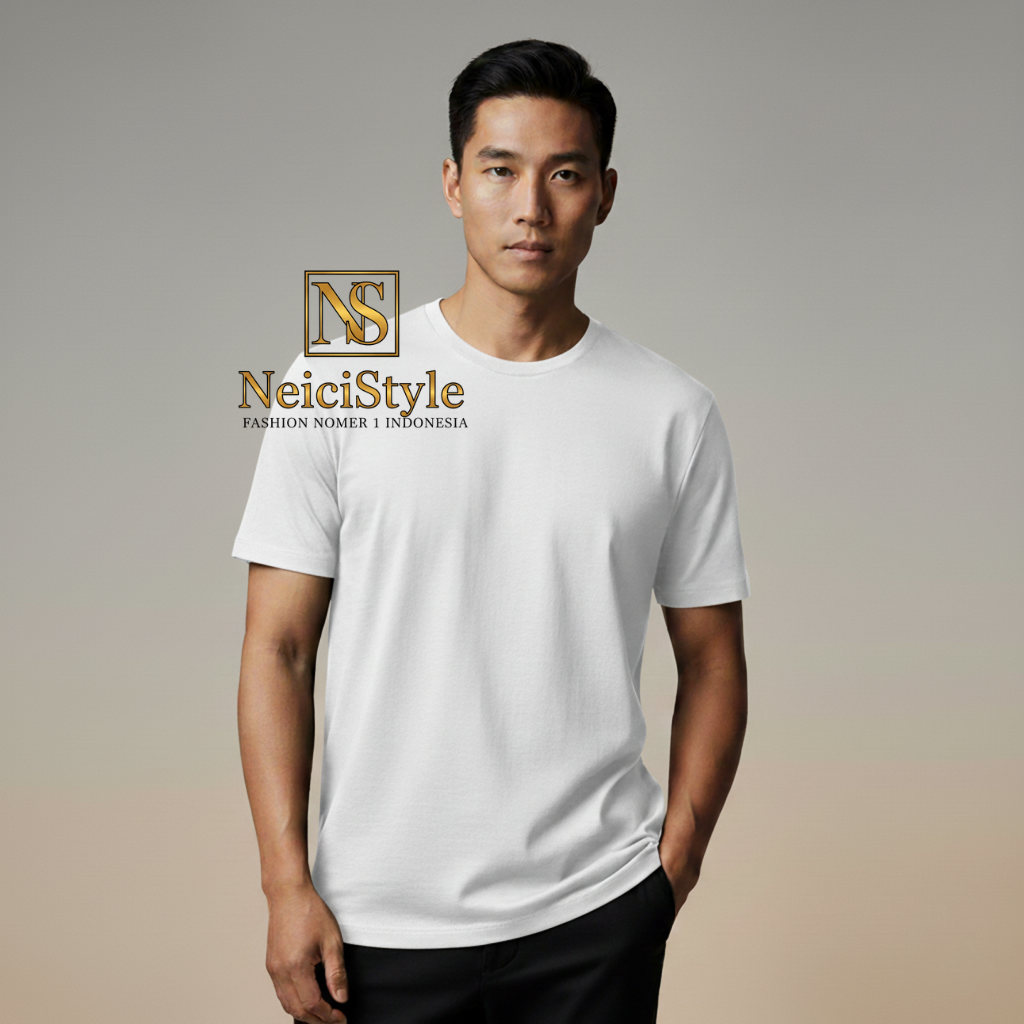 Kaos Polos Premium Unisex NeiciStyle – T-Shirt Lengan Pendek Modern Fit | Bahan Adem & Nyaman, Fashion Pria & Wanita