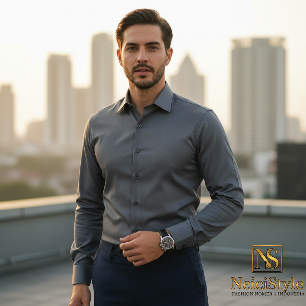 Kemeja Pria Formal Premium Slim Fit Panjang NeiciStyle – Elegant Office & Smart Casual Shirt