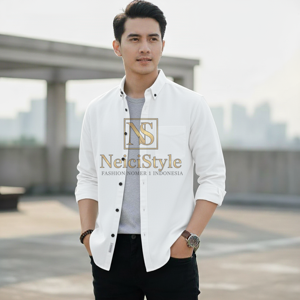 Kemeja Pria Premium NeiciStyle – Lengan Panjang Slim Fit | Casual & Formal Look | Fashion Nomer 1 Indonesia