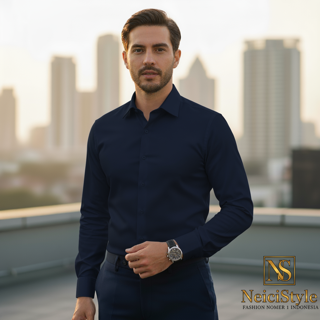 Kemeja Pria Formal Premium Slim Fit Panjang NeiciStyle – Elegant Office & Smart Casual Shirt