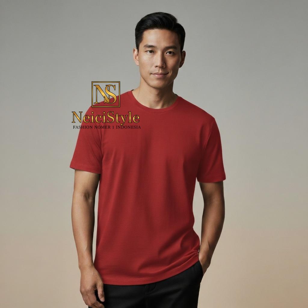 Kaos Polos Premium Unisex NeiciStyle – T-Shirt Lengan Pendek Modern Fit | Bahan Adem & Nyaman, Fashion Pria & Wanita