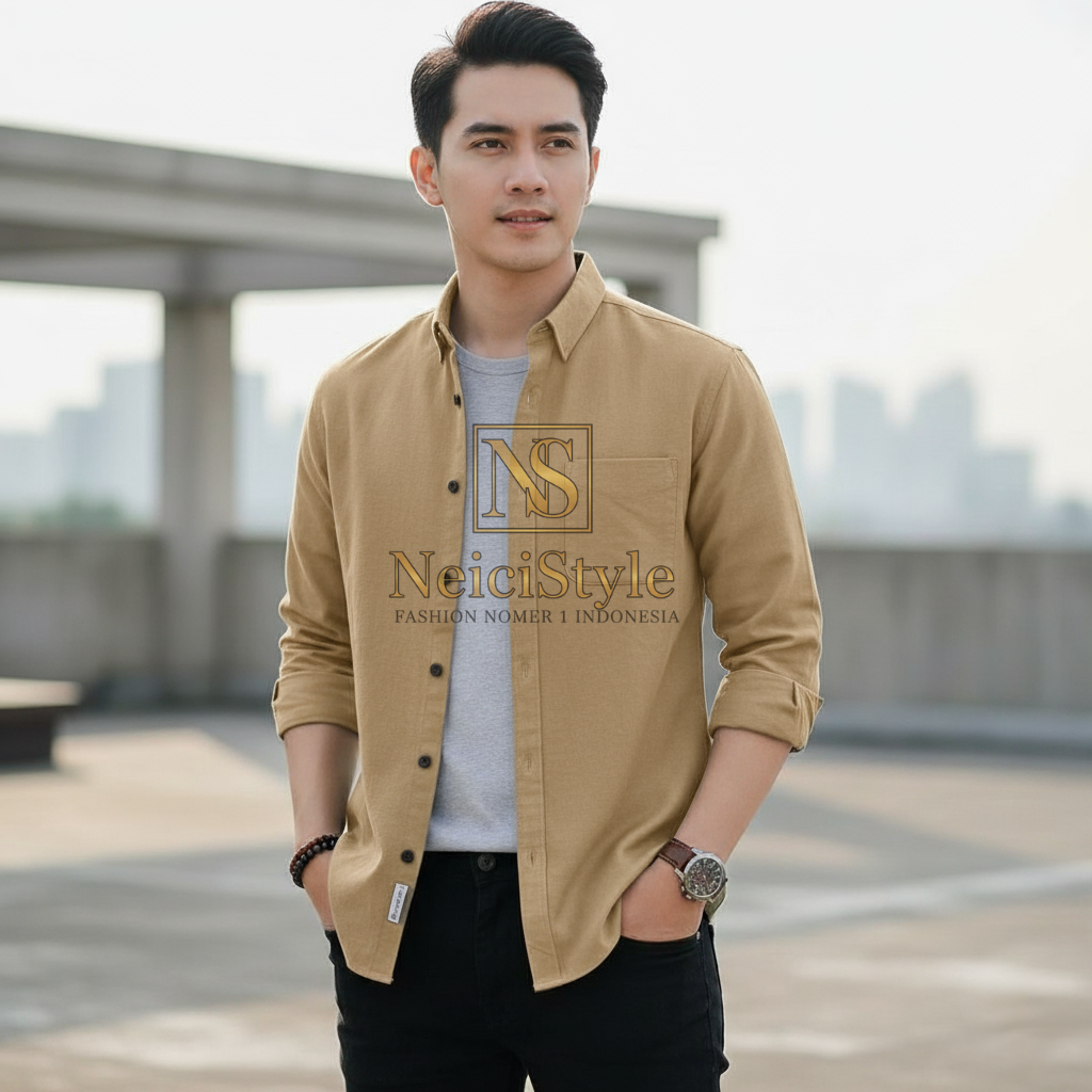Kemeja Pria Premium NeiciStyle – Lengan Panjang Slim Fit | Casual & Formal Look | Fashion Nomer 1 Indonesia
