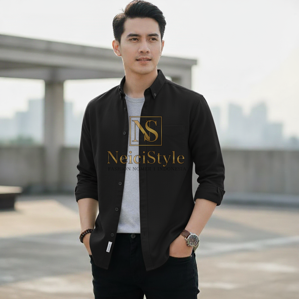 Kemeja Pria Premium NeiciStyle – Lengan Panjang Slim Fit | Casual & Formal Look | Fashion Nomer 1 Indonesia