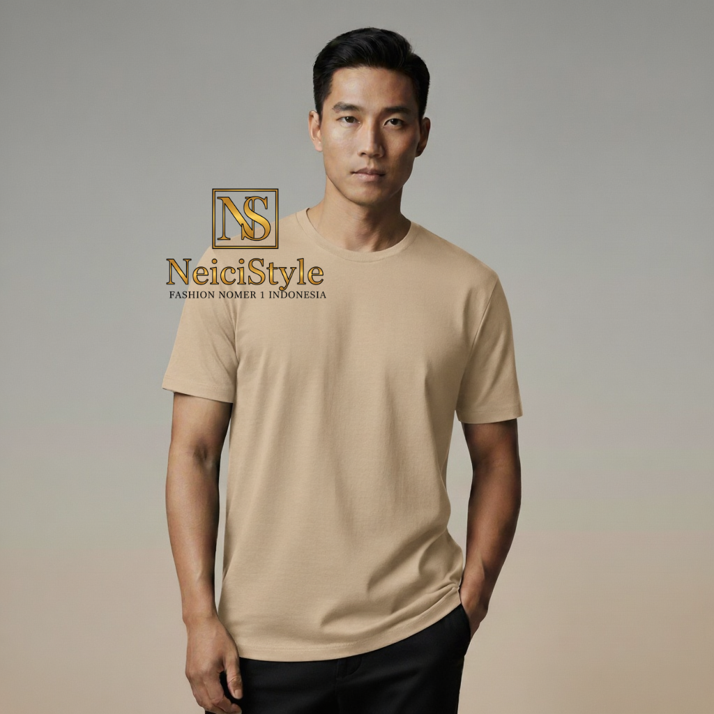 Kaos Polos Premium Unisex NeiciStyle – T-Shirt Lengan Pendek Modern Fit | Bahan Adem & Nyaman, Fashion Pria & Wanita